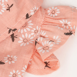 Robe Florale en Tulle avec Col Claudine & Nœud