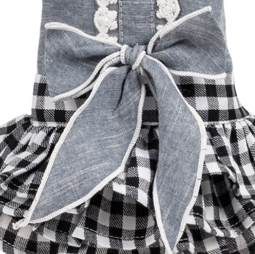 Robe en Jean et Vichy avec Col Claudine