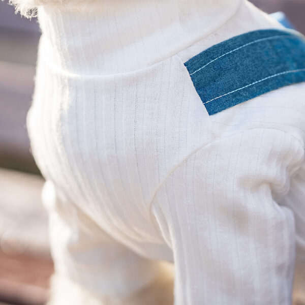 Salopette en Jean 2-en-1 avec Col Tricot Élastique
