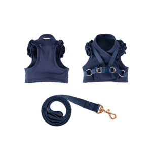 Harnais Veste Élégant à Volants avec Laisse Assortie & Doublure Respirante