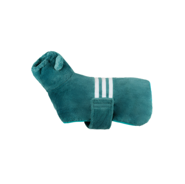 Peignoir Absorbant en Velours Cordeau avec Col Haut