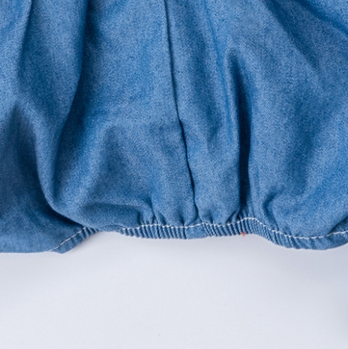 Salopette en Jean 2-en-1 avec Col Tricot Élastique