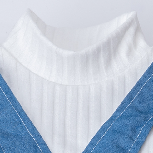 Salopette en Jean 2-en-1 avec Col Tricot Élastique