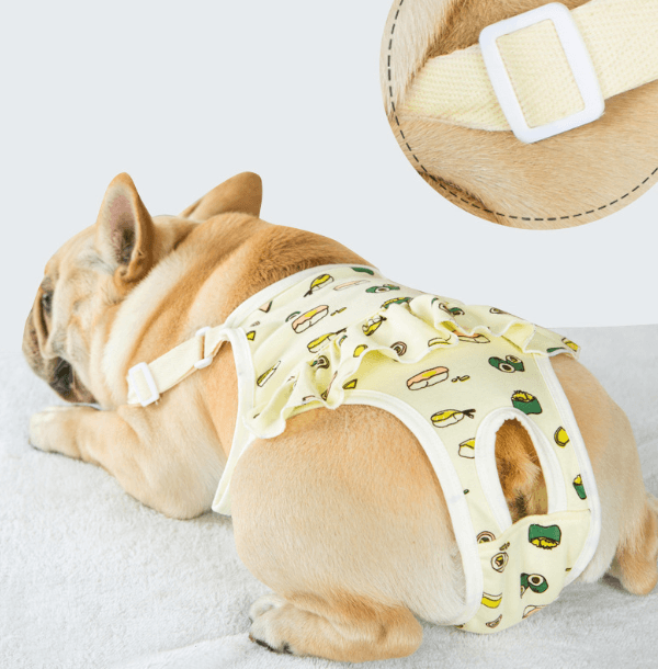 Culotte Hygiénique Lavable à Bretelles Imprimé Sushi